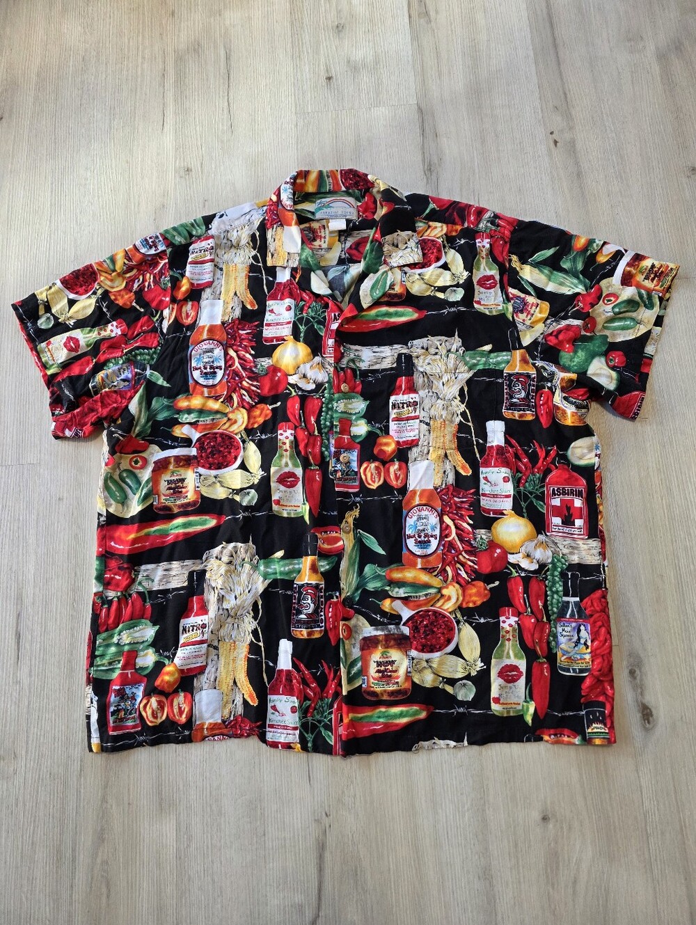 Paradise Found Shirt Men’s Short Sleeve Shirt Size 2XL Peppers Hot Sauce